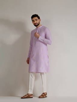KISAH - Purple Embroidered Kurta With Trouser
