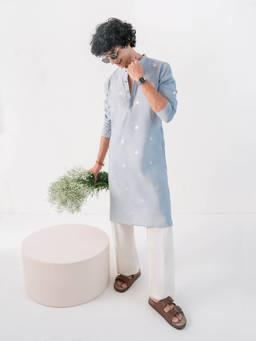 KISAH - Blue Printed Kurta With Trouser