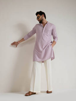 KISAH - Lavender Embroidered Kurta With Trouser