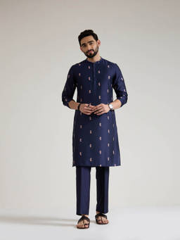 KISAH - Blue Embroidered Kurta With Trouser