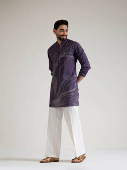 KISAH - Purple Abstract Kurta With Trouser