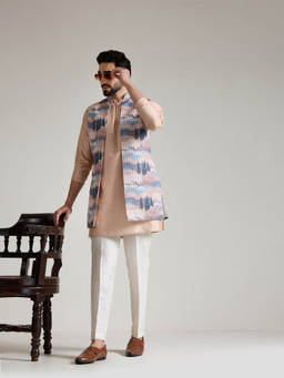 KISAH - Regular Multicolor Printed Jacket with Kurta and Trousers