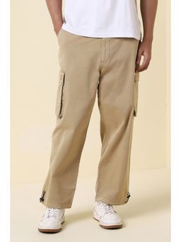 Allen Solly - Men Beige Solid Casual Trousers