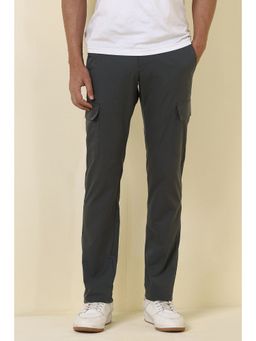Allen Solly - Men Grey Solid Casual Trousers