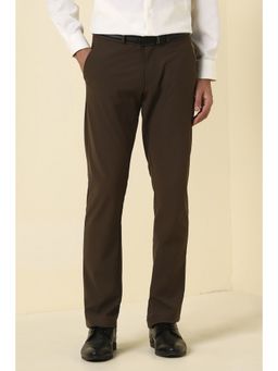 Allen Solly - Men Brown Solid Formal Trousers