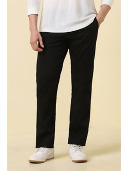 Allen Solly - Men Black Solid Casual Trousers