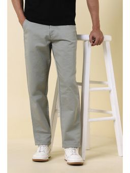 Allen Solly - Men Grey Solid Casual Trousers