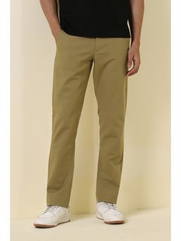 Allen Solly - Men Khaki Solid Casual Trousers