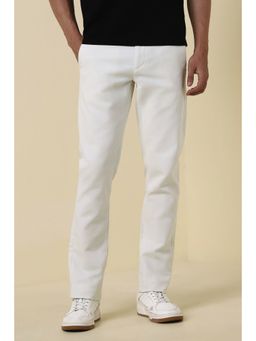Allen Solly - Men White Solid Casual Trousers