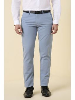 Allen Solly - Men Light Blue Solid Formal Trousers