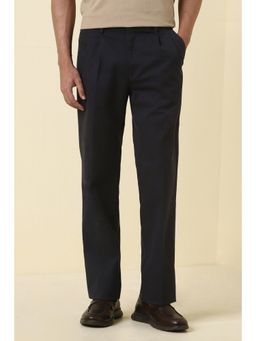 Allen Solly - Men Navy Solid Casual Trousers