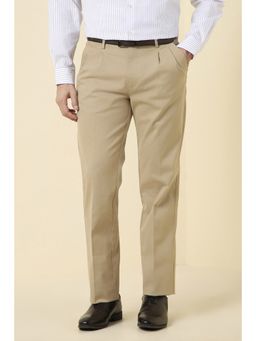 Allen Solly - Men Beige Solid Formal Trousers