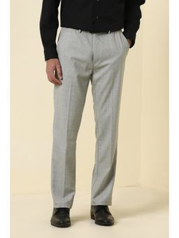 Allen Solly - Men Grey Checks Formal Trousers