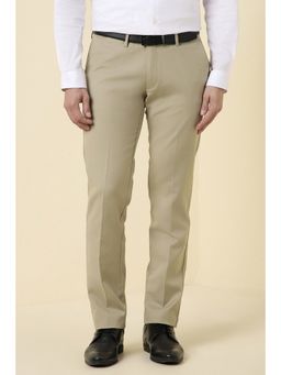 Allen Solly - Men Beige Solid Formal Trousers