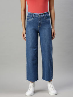 SHOWOFF - Women's Casual Wide Leg High-rise Blue Jeans