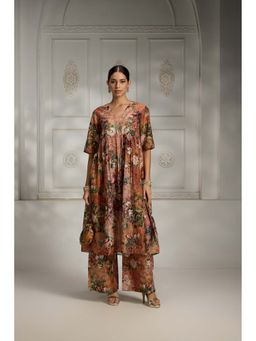 Rivaar by Rocky Star - Rust Floral Printed Co-Ord (Set of 2)