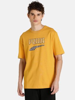Puma - Downtown Logo Mens Yellow T-Shirt