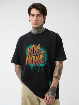 The Souled Store - Originals: King Of Nothing Men Oversized T-shirt
