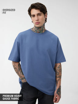 The Souled Store - Originals Men Oversized T-shirt: Denim Blue