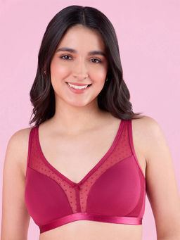 Nykd by Nykaa - Glass Neckline Cotton Support Bra NYB280 Berry