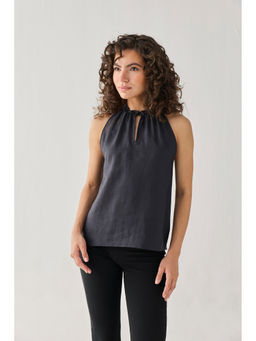 Reistor - Hemp Halter Neck Black Top
