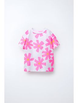 Googo Gaaga - Girls White Cotton T-Shirt