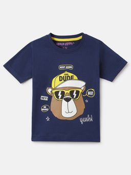 Googo Gaaga - Boys Navy Blue Cotton T-Shirt