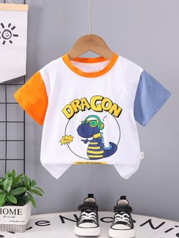 Googo Gaaga - Boys White Cotton T-Shirt