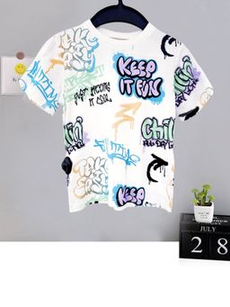 Googo Gaaga - Boys White Cotton T-Shirt