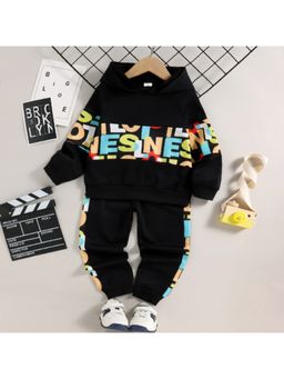 Googo Gaaga - Boys Black Cotton Hoodie with Joggers Co-Ord Set