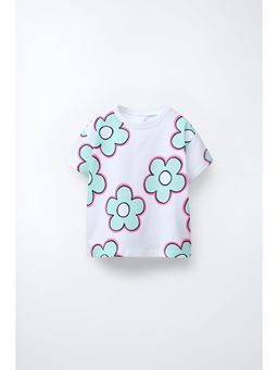 Googo Gaaga - Girls White Cotton T-Shirt
