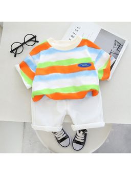 Googo Gaaga - Boys Multi-Color Cotton T-Shirt with Shorts Set