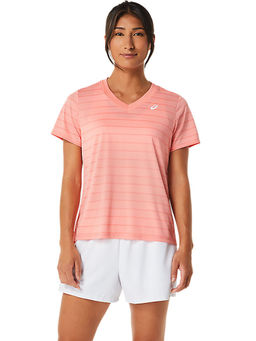 ASICS - Court Stripe Ss Pink Women's T-Shirt