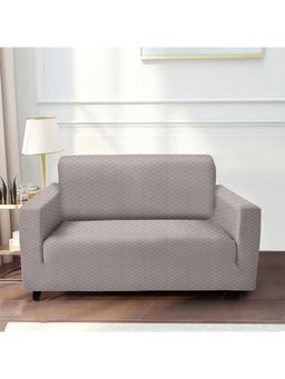 HomeTown - Essentials Quilted Strechable 2 Seater Sofa Cover in Grey Colour
