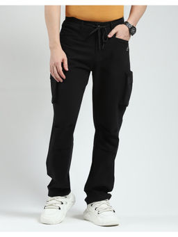 Rock.it - Black Men Solid Straight Fit Cargo