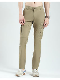 Monte Carlo - Beige Men Solid Slim Fit Cargo