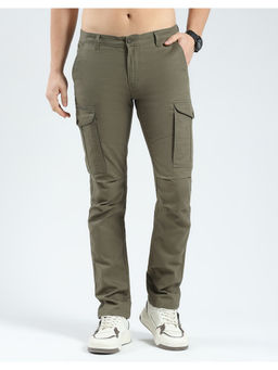 Monte Carlo - Khaki Men Solid Slim Fit Cargo