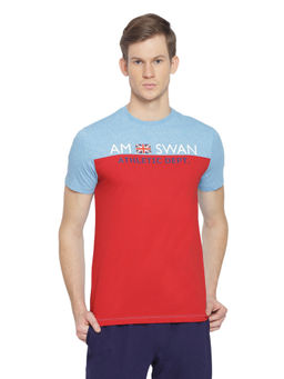 AM SWAN - Mens Printed Flame Red T-shirt