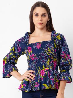 Globus - Navy Printed Top