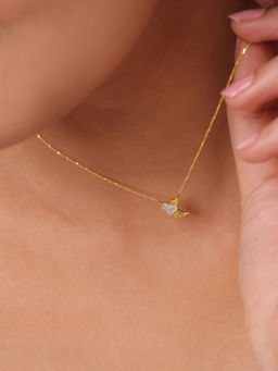 Mia by Tanishq - Cupid Edit Mystic Wings 14 kt Gold & Diamond Necklace (16.5)