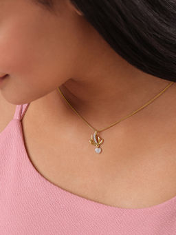 Mia by Tanishq - Heartbeat Wingspan 14 kt Gold & Diamond Pendant (16.5)