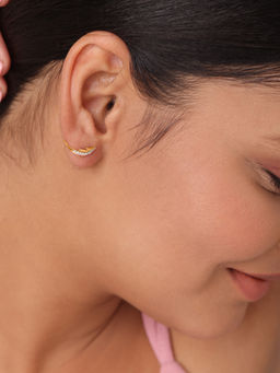 Mia by Tanishq - Wings of Cupid 14 kt Pure Gold & Diamond Stud Earring