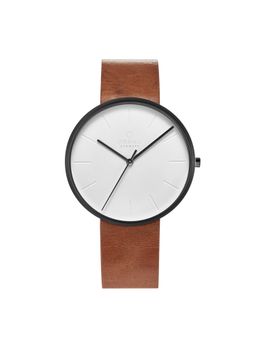 Obaku - Hassel Tawny Quartz White Round Dial Mens Watch - V219Gxbirz