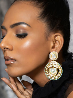 Joules By Radhika - Polki and Pearl Drop Earrings