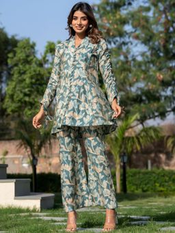 HOUSE OF JAMOTI - Jade Green Floral Co-ord (Set of 2)