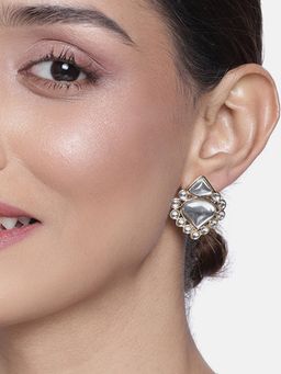 Estele - Traditional Gold-Plated Stud Earrings with Kundan for Women