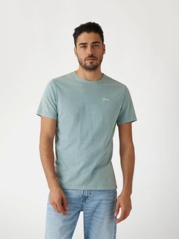 Guess - Mens Blue Printed Round Neck Short Sleeves T-Shirt