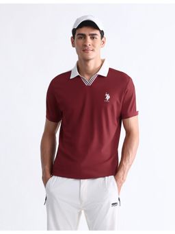 U.S. POLO ASSN. - U.S. Polo T-ASSN. Active Sports Mens Solid Slim Fit Polo T-shirt