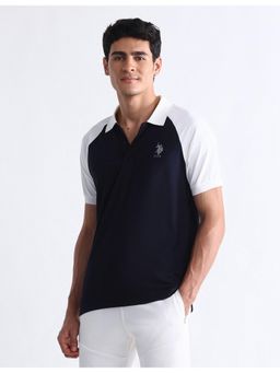 U.S. POLO ASSN. - U.S. Polo T-ASSN. Active Sports Mens Colourblocked Slim Fit Polo T-shirt