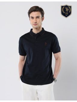 U.S. POLO ASSN. - U.S. Polo T-ASSN. Mens Textured Cotton 135 Anniversary Polo T-shirt